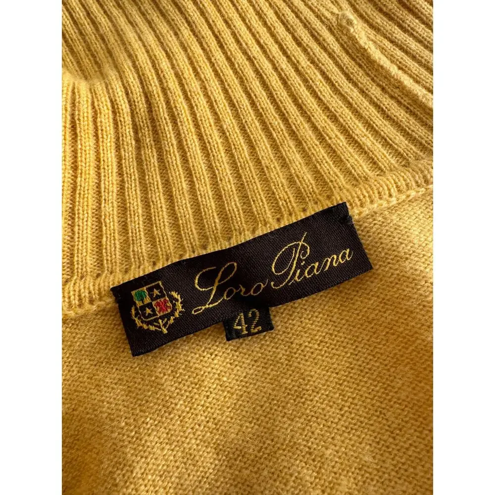 Loro Piana Cashmere Turtleneck Sweater Yellow